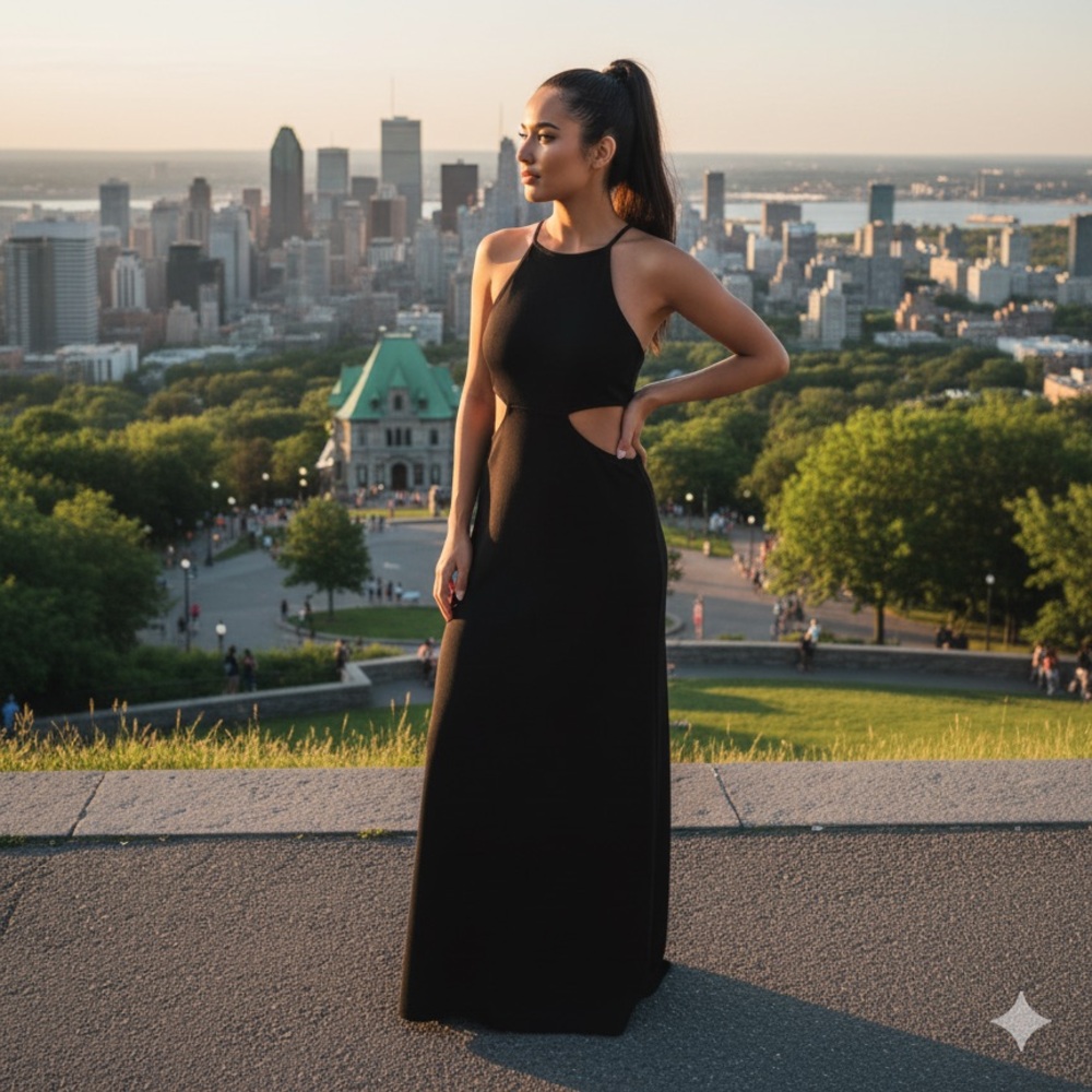 Sans Souci Black Cut-out Dress